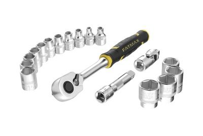 Cliquet douilles et rallonge 3/8" Fatmax 18 pièces en coffret Stakbox M STANLEY