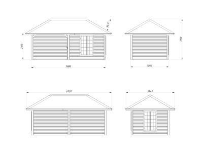 Abri de jardin Bianca SET 9 Bois naturel 16,6 m2 PALMAKO