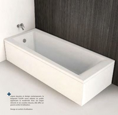 Baignoire Tulipano NF acrylique blanche L 1700 x P 700 mm BALNEO