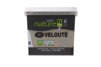 Peinture naturelle murale Gris velours 1 l - DEFI NATURE