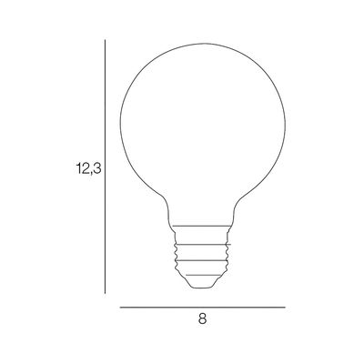 Lot de 2 ampoules G80 dimmable ambree E27 8W = 729 lumens blanc chaud - COREP