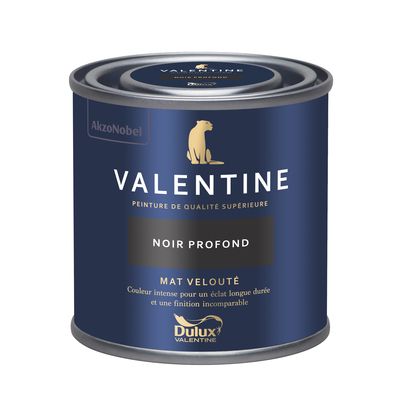 Peinture Valentine Mat Velouté Noir Profond 0,125 L - DULUX VALENTINE