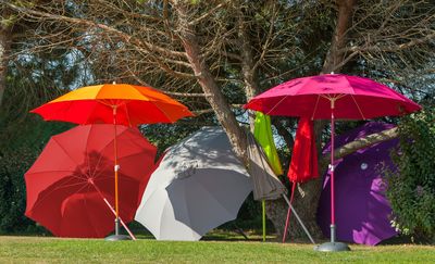 Parasol droit diamètre 2,70 m mât en aluminium Bleu ALIZE