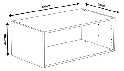 Caisson Creo graphite 384 x 1000 x 580 mm OFITRES