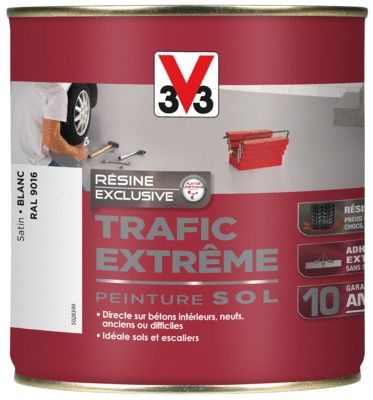 Peinture de sol trafic extrême blanc 500 ml V33