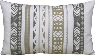 Coussin rectangulaire 30 x 50 cm imprimé motif Ethnic coloris gris taupe SADY'S TRADING