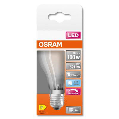 Ampoule LED E27 dépolie variable 100W=1521 lumens blanc neutre OSRAM