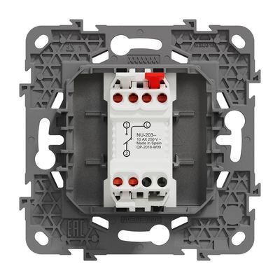 Interrupteur VMC 2 vitesses aluminium - Unica SCHNEIDER ELECTRIC