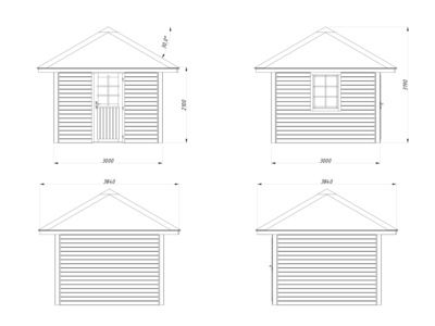 Abri de jardin Bianca SET 6 Bois naturel 8,3 m2 PALMAKO