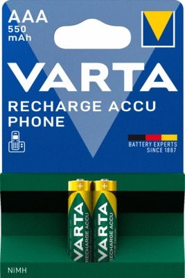 Accumulateurs phone (AAA) 550mAh par 2 VARTA