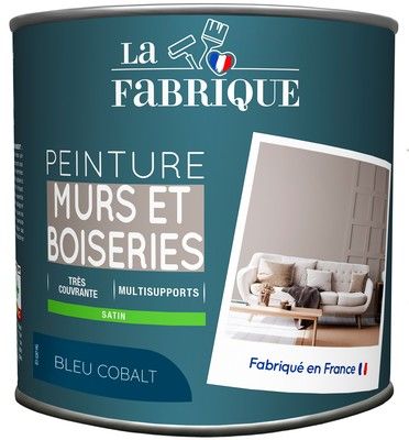 Peinture mur et boiserie Bleu Cobalt satin 500 ml - LA FABRIQUE