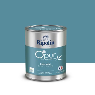 Peinture O'PUR Satin Bleu Alor 0,5L - RIPOLIN