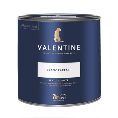 Peinture Valentine Mat Velouté Blanc Parfait 2 L - DULUX VALENTINE