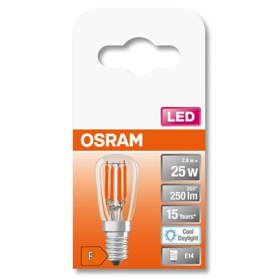 Ampoule LED E14 tube T26 à filament 2.8 W 250 lumens blanc froid OSRAM