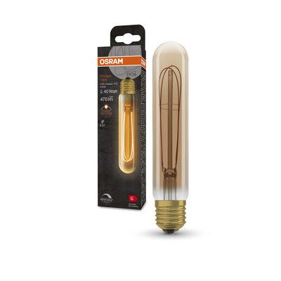 Ampoule LED Tubulaire E27 Ambrée variable 4,8W=470 lumens Blanc chaud OSRAM