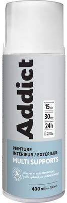 Peinture aérosol multi supports blanc brillant éco 400 ml ADDICT