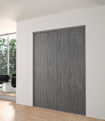 Porte de placard coulissante gris béton H 2,50 m x L 0,914 m YKARIO