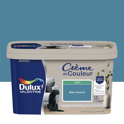 Peinture Crème de Couleur Bleu Canard satin 2,5 l - DULUX VALENTINE