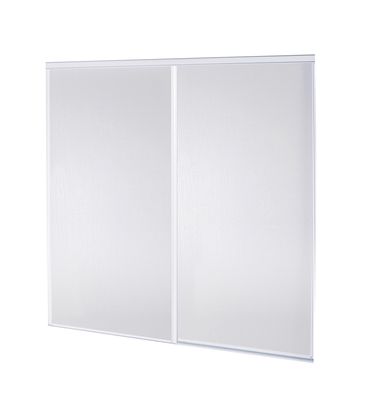 Portes de placard coulissantes blanc veiné 2 vantaux H 1,20 m x L 1,20 m OPTIMUM