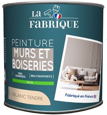 Peinture mur et boiserie Blanc Tendre satin 500 ml - LA FABRIQUE