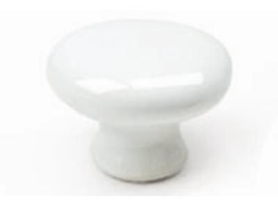 Bouton de meuble rond blanc diamètre 30 mm REI