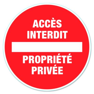 Disque de signalisation propriété privée diamètre 280 mm CHAPUIS