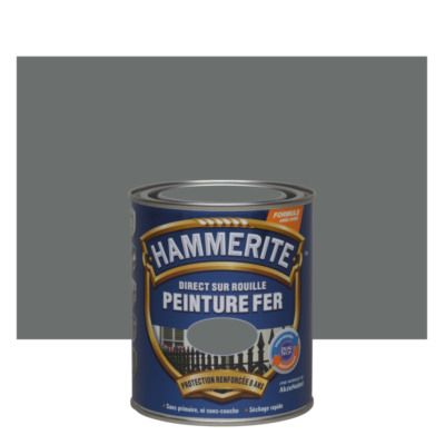 Peinture fer extérieur direct sur rouille finition martelé gris ardoise 750 ml HAMMERITE