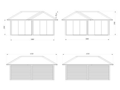 Abri de jardin Bianca SET 4 Bois naturel 24,9 m2 Livraison incluse domicilePALMAKO