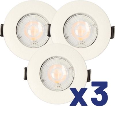 Lot de 3 spots encastrables LED fixe blanc 420 lumens 4000K  - RUBY ARLUX