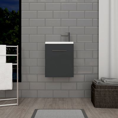 Meuble lave-mains gris H 50 cm Lena