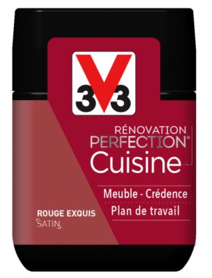 Peinture de rénovation cuisine finition satinée rouge extrème 75 ml V33