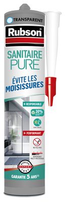 Mastic silicone Sanitaire Pure transparent 280 ml - RUBSON