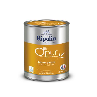 Peinture O'PUR Satin JAUNE AMBRE 2L - RIPOLIN