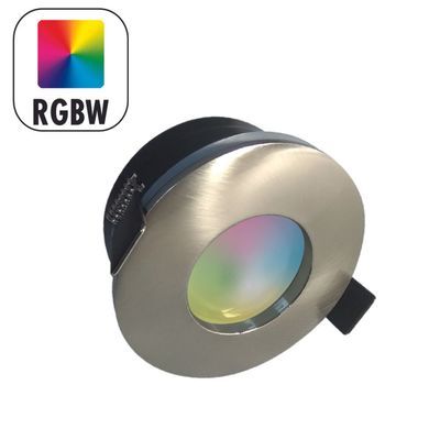 Spot encastrable LED GU10 fixe à couleurs changeantes RGBW nickel