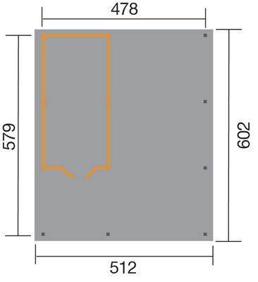 Carport -  607 - 512 x 602 cm - remise intégrée 6,50 m² Livraison gratuite domicile WEKA