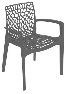 Fauteuil de jardin Gruvyer en résine gris souris GRANDSOLEIL