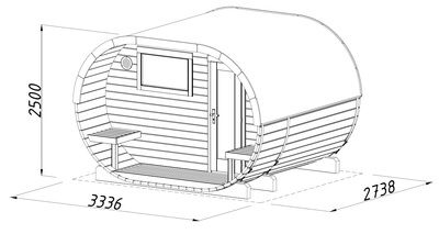 SAUNA OVALE BOIS ANETTE EP42MM