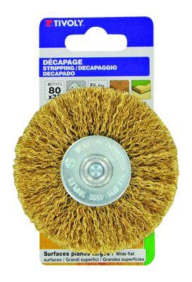 Brosse circulaire acier laitonné diamètre 80 mm TIVOLY