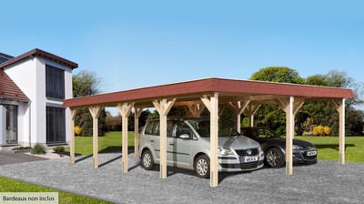 Carport double -  615 en lamellé collé  - 622 x 832 cm Livraison gratuite domicile WEKA