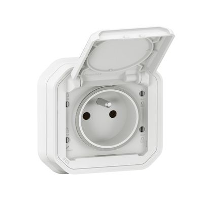 Prise 2P+T encastrable blanc Plexo IP55 LEGRAND