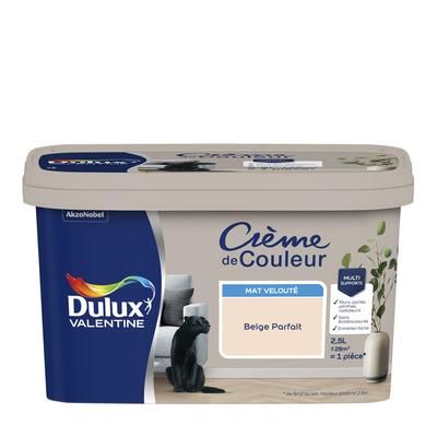 Peinture Crème De Couleur  Mat Beige Parfait 2,5 L - DULUX VALENTINE