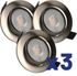 Lot de 3 spots encastrables LED orientable acier 420 lumens 4000K - RUBY ARLUX