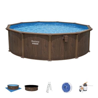 Piscine hydrium bois ronde d490 h130 BESTWAY