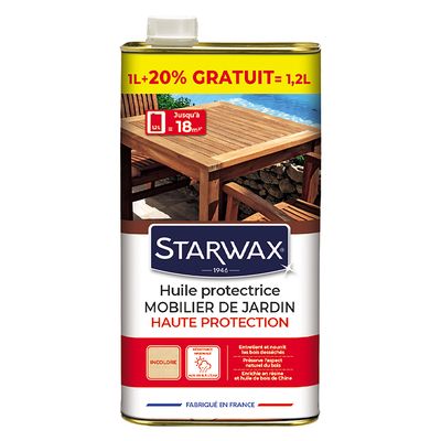 Huile haute protectrice teck 1 l + 20 % - STARWAX