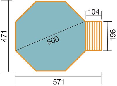 Piscine en bois massif octogonale 593 B T.2 WEKA
