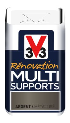 Peinture de rénovation multisupports finition satinée argent métallisé 75 ml V33