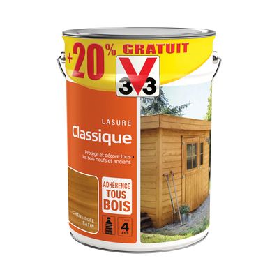 Lasure bois classique extérieure chêne doré 5 l + 20 % V33