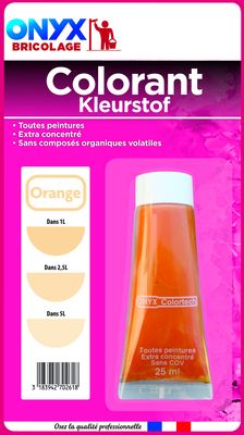Colorant universel pour peinture orange 25 ml ONYX