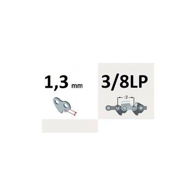 Chaîne tronçonneuse 35 cm 52 maillons avec pas de 3 / 8 et jauge 050 MDS