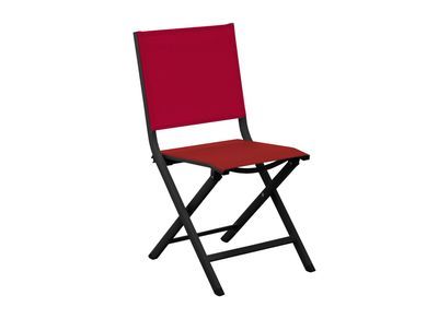 Chaise de jardin pliante Théma graphite/rouge PROLOISIRS